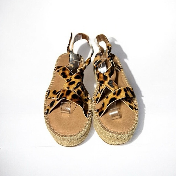 🌻NEW NWOT Madewell The Malia Espadrille Sandal in Leopard Calf Hair Size 9.5 - Picture 3 of 13